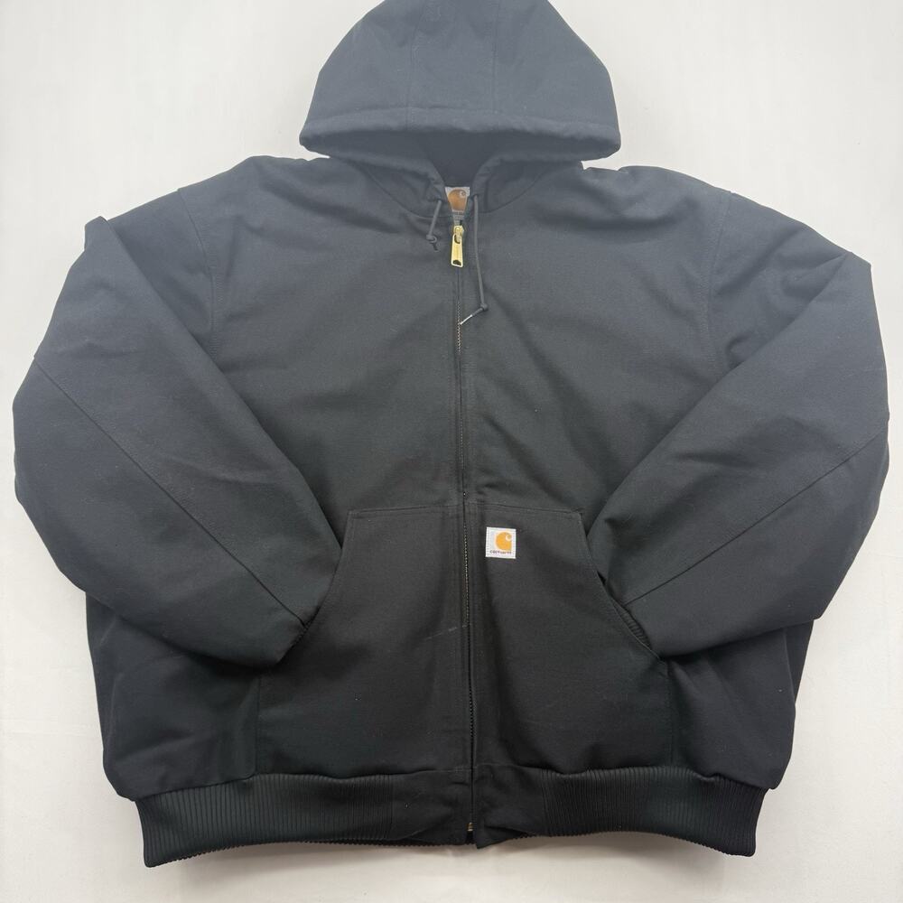 Carhartt J140 Men's Large Duck Active Jacket Faded Black Quilted Lined 3XL